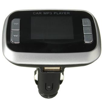 1.5“ LCD 12/24V Car MP3 FM Transmitter AUX USB/TF/SD Card For Iphone 6/6s Plus Silver (Intl)  