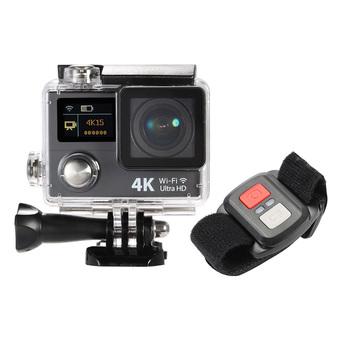 2 Inch Dual Screen LCD Ultra HD Wifi Sports Action Camera 4K 15fps 1080P 60fps 12MP 170° Wide-angle for HDMI Output Waterproof 30m Cam Car DVR FPV (Black) (Intl)  