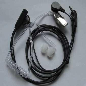 2 Pin Headset Mic Covert Acoustic Tube Earpiece For Radio Security Black (Intl)  