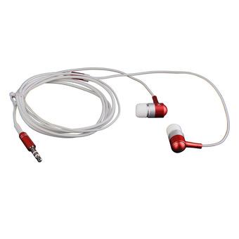 3.5mm Jack Universal Red Metal Stereo In-ear Headset (White/Red)  