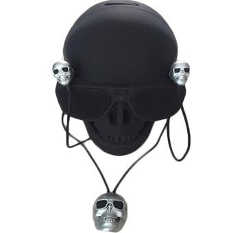 3.5mm Metal Cool Skull Crossbones Earphone Earbuds Headphone in-ear Earphones Skull Pendant Silver (Intl)  