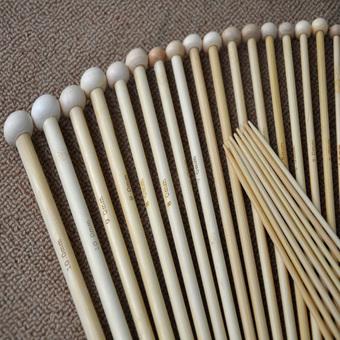 36 Pieces 18Sizes Bamboo Crochet Knitting Needles Single Tip Point Needles  