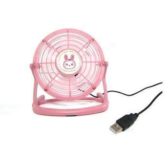 360 Degree Rotating Ultra Quiet USB Fan Pink  