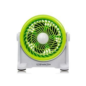 5 leaf USB Mini Rotary Desktop Fan (Green)  
