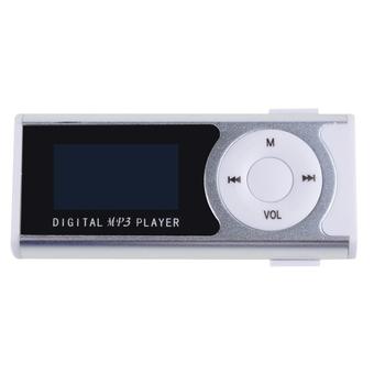 8GB Mini Clip LCD Screen Music Mp3 Player with Flashlight Card Slot Support TF Card (Silver)  
