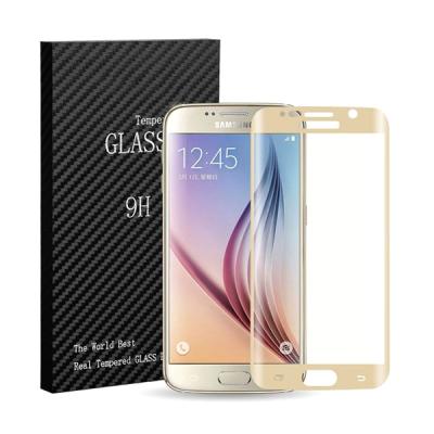 9H Tempered Glass Full Screen Gold Screen Protector for Samsung Galaxy S6 Edge