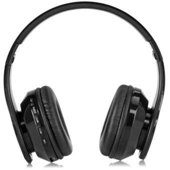 AIAT AT-BT809 Foldable Bluetooth Hands Free Headset MP3 Music Headphone with Microphone Line-in Socket TF Card Slot(Black)  