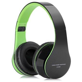 AIAT AT-BT809 Foldable Bluetooth Hands Free Headset MP3 Music Headphone with Microphone Line-in Socket TF Card Slot(Green)  
