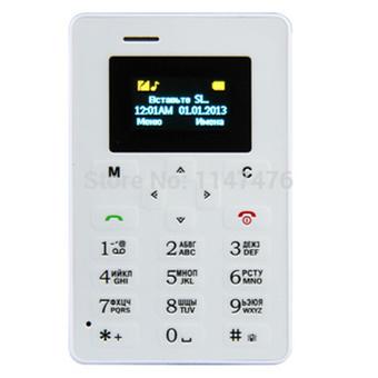 AIEK M5 4.8mm Ultra Thin Card Mini Pocket Mobile Phone - Putih  