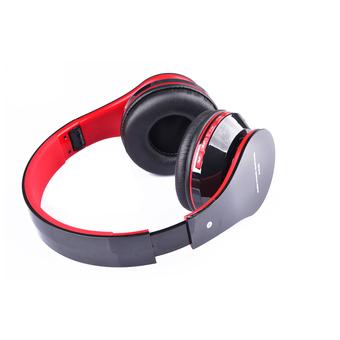 AT-BT809 Foldable Wireless Bluetooth Stereo Headphone Headset with Mic / FM / TF Card (Black/Red)  