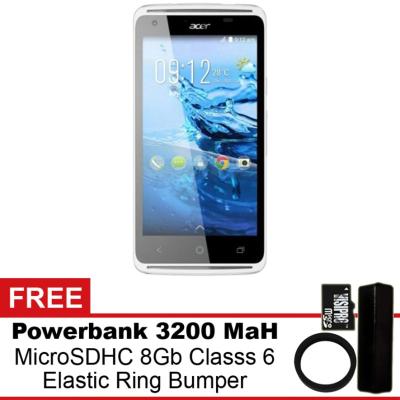 Acer Liquid Z410 White Smartphone + Gratis Powerbank Advance 3200 mAh + Elastic Ring Bumper + MicroSDHC 8 GB Class 6