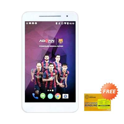 Advan Barca T1X Pro Tablet - Putih [8 GB] + Free Perdana Mentari 1.5 GB