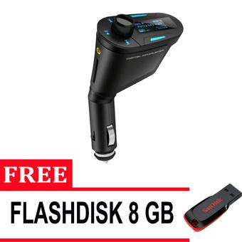 Audio Car Kit MP3 Player FM Transmitter Modulator with USB and SD Card Slot + Sandisk Flashdisk 8 GB- Hitam  