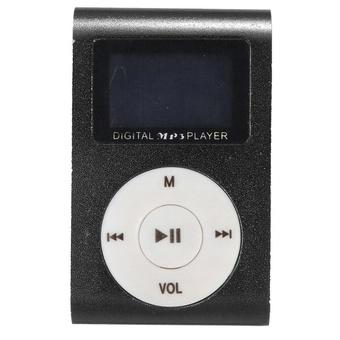 Audio Pod MP3 Player TF card with Small Clip Silver and LCD Screen - Hitam  