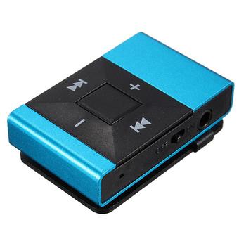 Autoleader Mini Clip Metal USB MP3 Music Media Player Support 2-16GB Micro SD TF+Headphone Blue (Intl)  