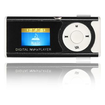 Autoleader USB Clip MP3 Player LCD Screen Support 16GB Micro SD TF Card With LED Light (Black) (Intl)  