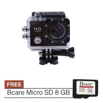 Bcare Action Camera B-Cam X-1 12 MP full HD 1080P- Hitam + Gratis SD Card 8GB  