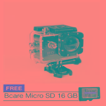 Bcare Action Camera B-Cam X-2 WIFI – 12 MP - Hitam + Gratis SD Card 16Gb  