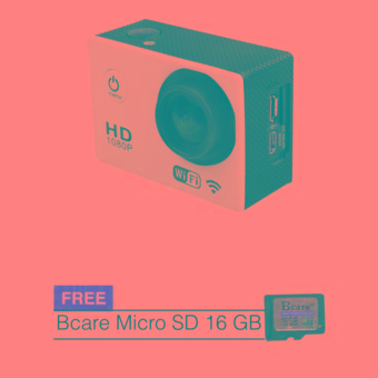 Bcare Action Camera - B-Cam X-2 WiFi- 12MP - Full HD 1080P - Waterproof 30m 2 inch - Putih + Gratis Bcare SD Card 16 GB  