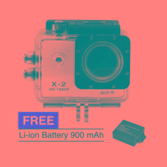 Bcare Action Camera B-Cam X-2 Wifi for Android and iOS - 12 MP 1080P - Putih + free Bcare 3.7 V 900 mAh Li-ion Baterei  