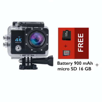 Bcare Action Camera - B-Cam X-3 WiFi - 16MP - Full HD 4K - Sony Sensor - Waterproof 30m 2 inch - Hitam + Gratis Baterei 900 mAh + micro SD 16 GB