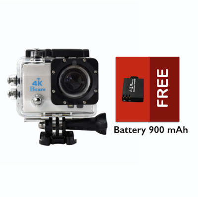 Bcare Action Camera - B-Cam X-3 WiFi - 16MP - Ultra HD 4K - Sony Sensor - Waterproof 30m 2 inch - Putih + Gratis Li-ion battery 900 mAh