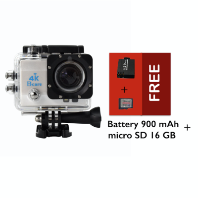 Bcare Action Camera - B-Cam X-3 WiFi - 16MP - Ultra HD 4K - Sony Sensor - Waterproof 30m 2 inch - Putih + battery + micro SD 16 GB