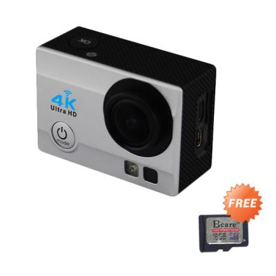 Bcare B-Cam X-3 16MP Silver Action Camera [WiFi/Waterproof 30m/2inch] + Bcare SD Card 16GB