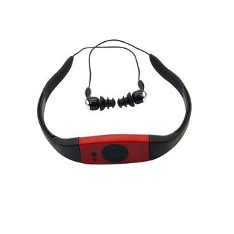 Best CT 4GB Sport Waterproof Rechargeable In-Ear Headphone MP3 Player w/ FM Radio for swimming - Hitam /Merah  