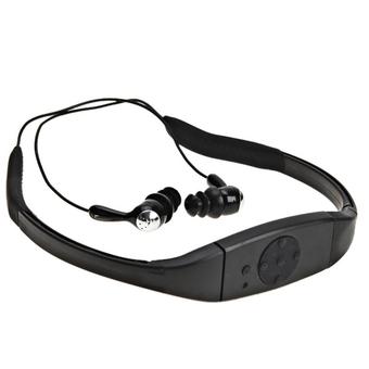 Best CT 4GB Sport Waterproof Rechargeable In-Ear Headphone MP3 Player w/ FM Radio for swimming - Hitam /Hitam  
