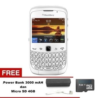 Blackberry Keppler 9300 - 256 MB - Putih - Gratis Micro SD 4GB - Power Bank 3000mAh  