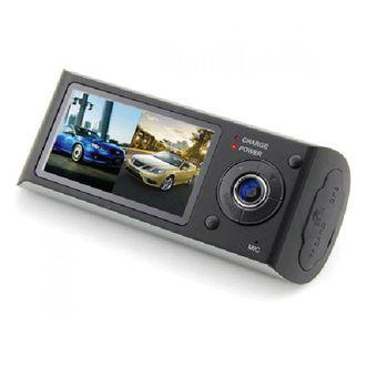 Blackbox DVR Baco Car Vehicle Dual Camera 2.7 Inch LCD + GPS Logger with Wide Angle 140 Degree - R300  