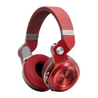 Bluedio Turbine T2+ Headphone Bluetooth 4.1 with SDCard Slot Dan FM Radio Scan Function - Merah  
