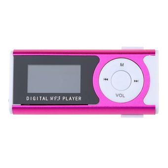 Bluelans 1.3" USB Clip LCD Screen MP3 Player 16GB Micro SD TF (Pink)  