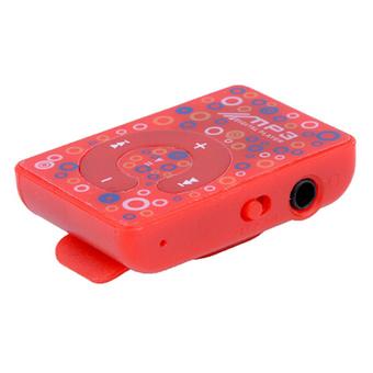 Bluelans Mini Clip MP3 Player SD Card Supported 3.5mm + Earphone + USB Cable Red  