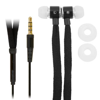 BolehDeals 3.5mm Shoelace Stereo Headphones Headset Gift for iPhone Samsung MIUI Black  