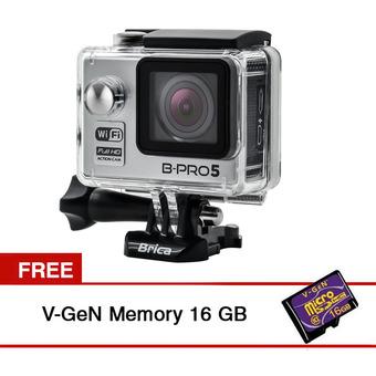 Brica Action Camera B-Pro 5 Alpha Edition - Silver + Gratis V-Gen Memory 16GB B_Bpro  