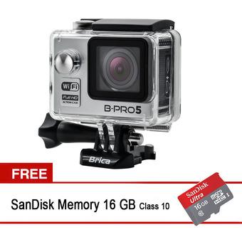 Brica Action Camera B-Pro 5 Alpha Edition - Silver + Gratis Memory Sandisk 16GB Class 10 B-Bpro  