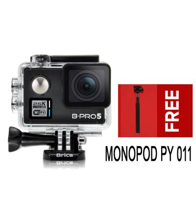 Brica Action Camera B-Pro 5 Alpha Plus - Hitam+Free Monopod PY 011 B-Bpro Hitam
