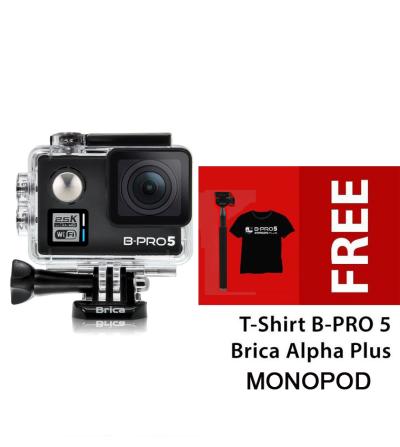 Brica Action Camera B-Pro 5 Alpha Plus - Hitam+Free Monopod PY 011+Kaos B-Bpro Alpha Plus Black