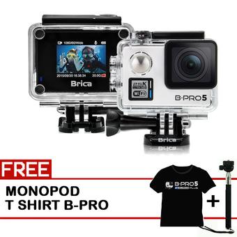 Brica Action Camera B-Pro 5 Alpha Plus - Putih + Gratis Monopod PY 011 + Kaos B-Bpro  