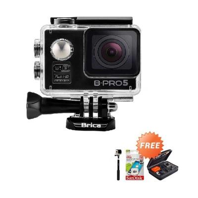 Brica Alpha Edition Black Action Cam + Sandisk 16 GB + SMP 07 Tongsis + Small Bag