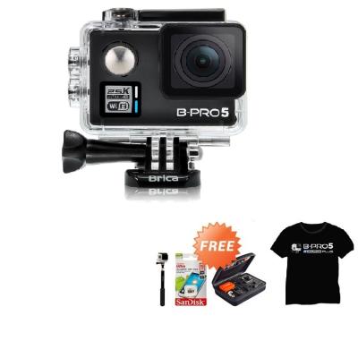 Brica Alpha Plus Black Action Cam + Sandisk 16 GB + SMP 07 Tongsis + Small Bag + T-shirt