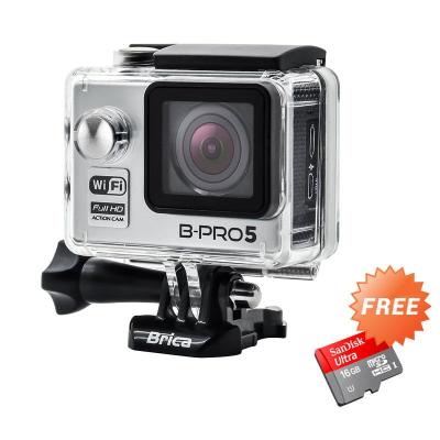 Brica B-PRO 5 Alpha Edition Silver Action Camera [WiFi/12 MP] + MicroSD 16GB