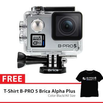 Brica B-PRO 5 Alpha Plus Edition Full HD 2.5K Action Camera - Silver + Free T-Shit Brica Alpha Plus  