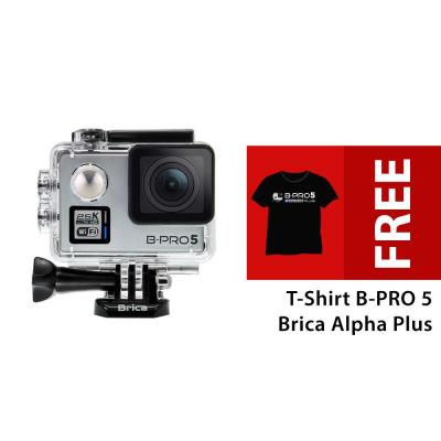 Brica B-PRO 5 Alpha Plus Edition Full HD 2.5K Action Camera - Silver + Free T-Shit Brica Alpha Plus