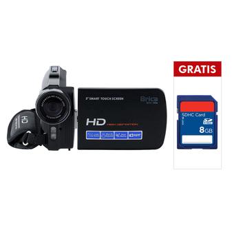 Brica DV-15S HD Camcorder - 5MP - Hitam Titanium + Free SD 8 GB  