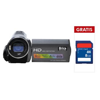 Brica DV-H9 HD Camcorder - Abu-abu + Free SD 8 GB  
