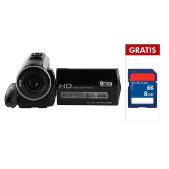 Brica DV-H9 HD Camcorder - Hitam + Free SD 8 GB  