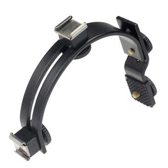 C-shaped Bracket Adjustable Flash Holder for DSLR Camera Camcorder (Black)  